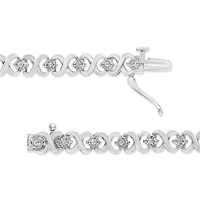 Silver 1/3 Cttw Miracle Plate  Diamond Infinity Link Bracelet - Size 7.25"
