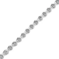.925 Sterling Silver 1/4 Cttw Round-Cut Diamond "X" Link Bracelet - Size 7.25 "