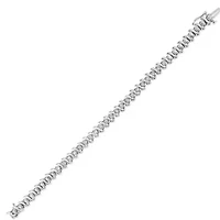 Silver 1/2 Cttw Diamond Miracle Set "S" Link Tennis Bracelet - - Size 7.50
