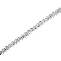 Silver 1/4 Cttw Diamond Miracle-Set "S" Link Tennis Bracelet
