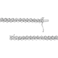 Silver 1/4 Cttw Diamond Miracle-Set "S" Link Tennis Bracelet