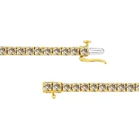 14K Yellow Gold Plated Silver 8.0 Cttw Diamond Classic Link Tennis Bracelet