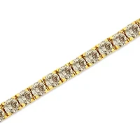 14K Yellow Gold Plated Silver 8.0 Cttw Diamond Classic Link Tennis Bracelet