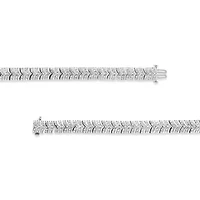 .925 Sterling Silver 3.00 Cttw Diamond Chevron Link Bracelet - Size 7.25"