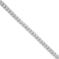 .925 Sterling Silver 3.00 Cttw Diamond Chevron Link Bracelet - Size 7.25"