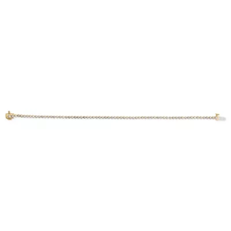 10K Yellow Gold over Silver 2.0 Cttw Diamond Classic Tennis Bracelet