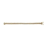 14K Yellow Gold over Silver 3 9/10 Cttw Diamond Tennis Bracelet