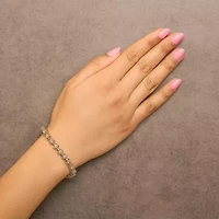 14K Yellow Gold over Silver 3 9/10 Cttw Diamond Tennis Bracelet