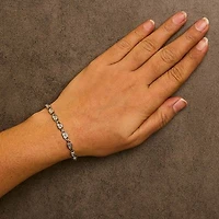 .925 Sterling Silver Diamond Accent Heart Link Bracelet - 7.25"