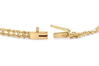 10K Yellow Gold 1/4 Cttw Diamond Basket Weave Rope Chain Style Bracelet