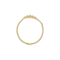 10K Yellow Gold 1/4 Cttw Diamond Basket Weave Rope Chain Style Bracelet