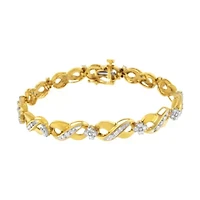 10K Yellow Gold Round-Cut Diamond Infinite Love Bracelet