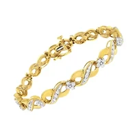 10K Yellow Gold Round-Cut Diamond Infinite Love Bracelet