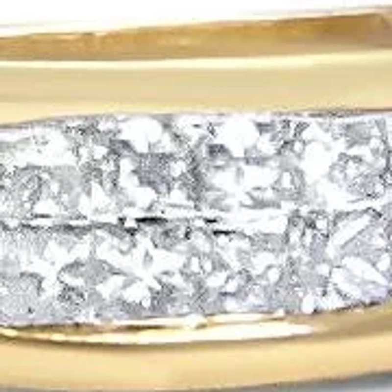 10K Yellow Gold 2.0 Cttw Diamond Rectangular Link Bracelet