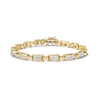 10K Yellow Gold 2.0 Cttw Diamond Rectangular Link Bracelet