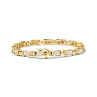 10K Yellow Gold 2.0 Cttw Diamond Rectangular Link Bracelet