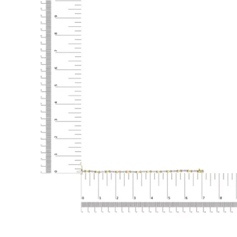 10K Two-Tone Gold 1/2 Ct Diamond 3 Stone and X-Link Bracelet