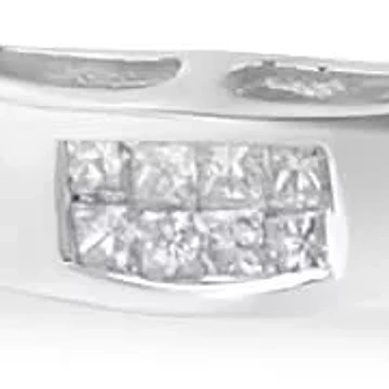 10K Two-Tone Gold Princess Cut Diamond Geo Link Bracelet