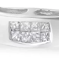 10K Two-Tone Gold Princess Cut Diamond Geo Link Bracelet