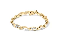10K Yellow and White Gold 1/2 Cttw Diamond Tennis Bracelet