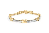 10K Yellow Gold 1.00 Cttw Diamond Bar and X-Link Bracelet