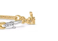 10K Yellow Gold 1.00 Cttw Diamond Bar and X-Link Bracelet