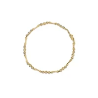 10k Gold 1/3 Cttw Diamond Alternating Bar and Link Bracelet