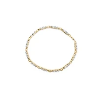 10k Yellow Gold 1.00 Cttw Diamond 3 Stone Link Bracelet