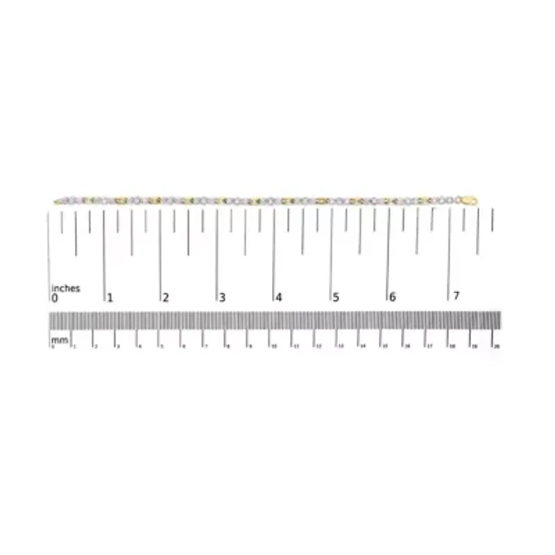 10k Yellow Gold 1.00 Cttw Diamond 3 Stone Link Bracelet