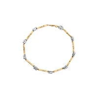 10k Two-Tone Gold 1/3 Cttw Diamond Heart S-Link Bracelet