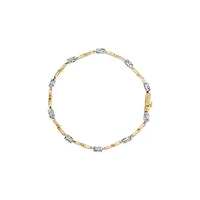 10K White and Yellow Gold 1.00 Cttw Diamond Cluster Link Bracelet