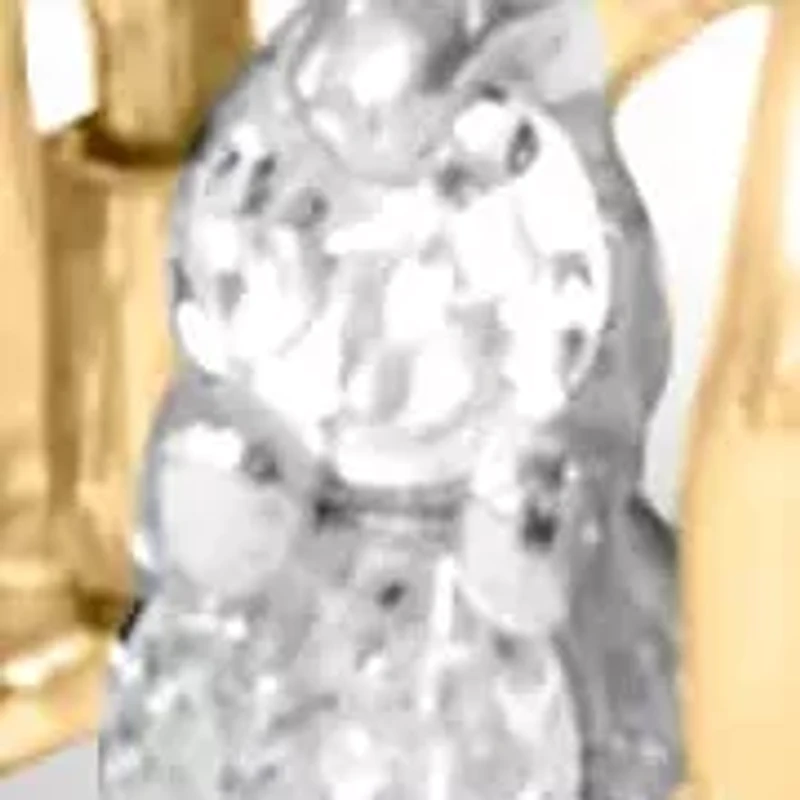 10K Yellow Gold 2.0 Cttw Diamond 2 Row Link and Heart Link Bracelet