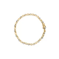 10k Yellow Gold 1.00 Cttw Diamond Floral S-Link Bracelet