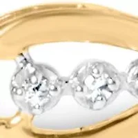 10k Yellow Gold 1/3 Cttw Diamond 3 Stone Link Bracelet