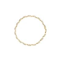 10k Yellow Gold 1/3 Cttw Diamond 3 Stone Link Bracelet
