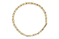 10K White Gold 1.00 Cttw Diamond Floral Cluster and X-Link Bracelet