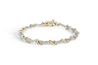 10K Yellow and White Gold 2.00 Cttw Diamond "S" Link 7" Bracelet