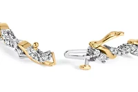 10K Yellow and White Gold 2.00 Cttw Diamond "S" Link 7" Bracelet