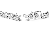 10K White Gold 1 1/2 Cttw Diamond and X-Link Tennis Bracelet