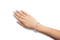 10K White Gold 1 1/2 Cttw Diamond and X-Link Tennis Bracelet