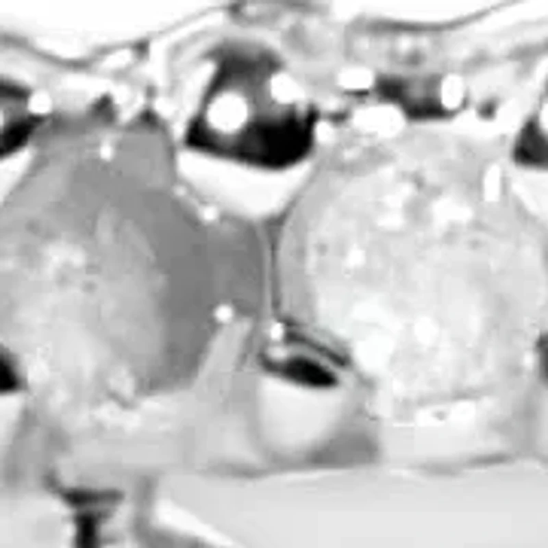 10K White Gold 1.00 Cttw Diamond Tennis Bracelet with Swirl Link