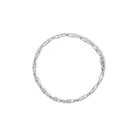 10K White Gold 1.00 Cttw Diamond Tennis Bracelet with Swirl Link