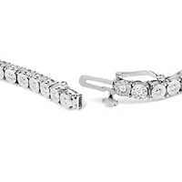 10K White Gold 1/2 Cttw Real Diamond Tennis Bracelet
