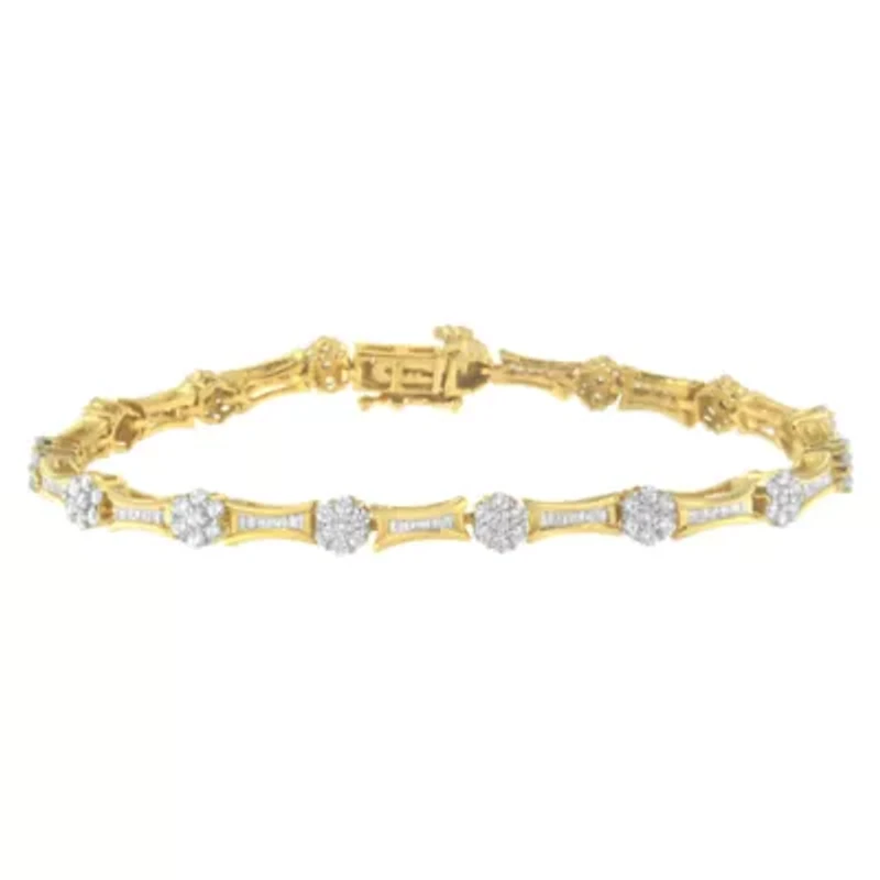 10K Yellow and White Gold 2.00 cttw Diamond Link Bracelet