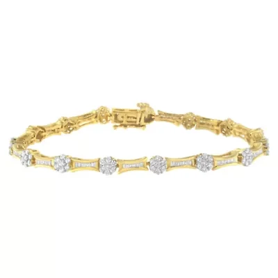 10K Yellow and White Gold 2.00 cttw Diamond Link Bracelet