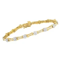 10K Yellow and White Gold 2.00 cttw Diamond Link Bracelet