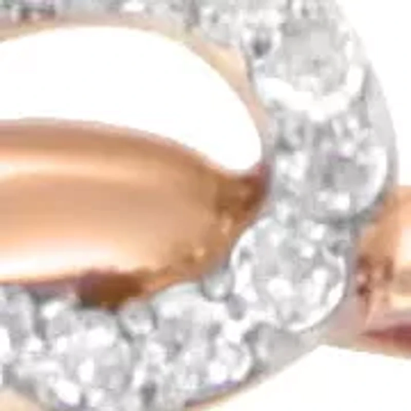 10K Rose Gold 1.0 Cttw Diamond Infinity Loop and Swirl Link Bracelet