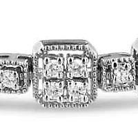 10K Gold 2.0 Cttw Diamond Square Link Bracelet - Size 7.25"