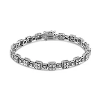 10K Gold 2.0 Cttw Diamond Square Link Bracelet - Size 7.25"