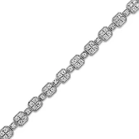 10K Gold 2.0 Cttw Diamond Square Link Bracelet - Size 7.25"